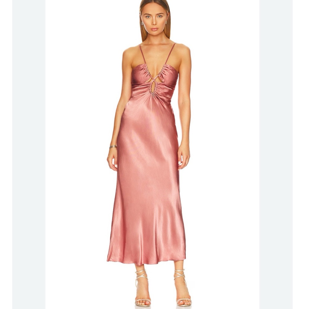 Shona Joy Angelica Satin Midi Dress - Rouge